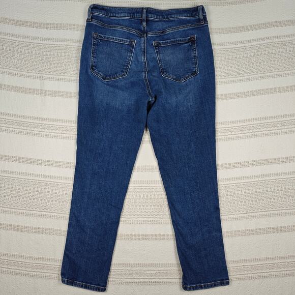 Loft Medium Wash Button Fly Modern Crop Jeans Size 8 Excellent - Picture 2 of 9